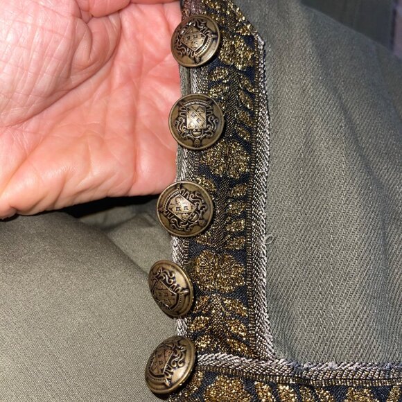 Comme Womens Jacket Size Large Green Military Inspired Pure Cotton New - Picture 12 of 12